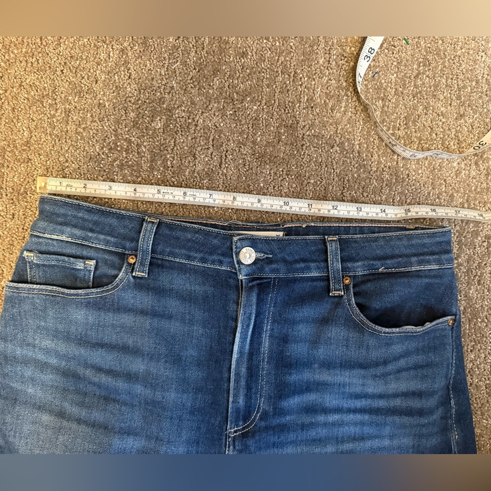 Paige Anessa Wide Leg Jeans Cropped Dark Denim Jean Size 32 - Picture 11 of 12